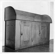 SA0594a - Photo of a dry sink or sideboard from the North Family at New Lebanon, NY. Identified on the back.